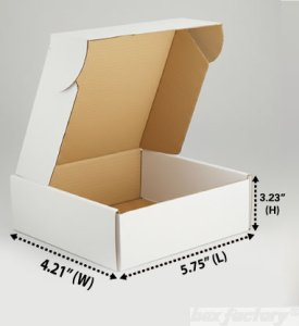 Mailer White Box (3 Ply) 5.75x4.21x3.23 Inch