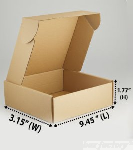 Mailer Brown Box (3 Ply) 9.45x3.15x1.77 Inch