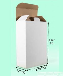 Tuck White Box (3 Ply) 3.35x1.77x6.50 Inch