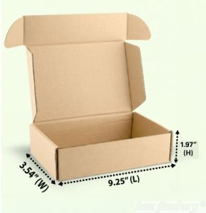 Mailer Brown Box (3 Ply) 9.25x3.54x1.97 Inch