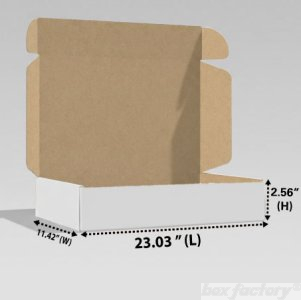 Mailer White Box (3 Ply) 23.03x11.42x2.56 Inch