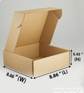 Mailer Brown Box (3 Ply) 8.86x8.66x5.43 Inch