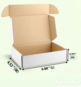 Mailer White Box (3 Ply) 6.88x4.52x1.77 Inch